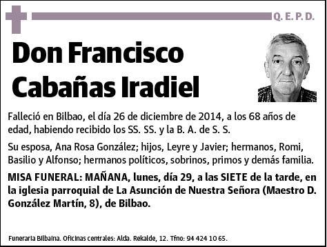 CABAÑAS IRADIEL,FRANCISCO