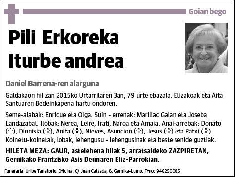 ERKOREKA ITURBE,PILI