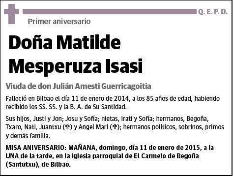 MESPERUZA ISASI,MATILDE