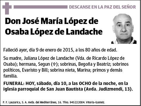 LOPEZ DE OSABA LOPEZ DE LANDACHE,JOSE MARIA