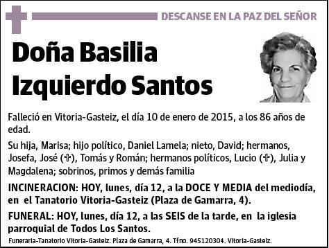 IZQUIERDO SANTOS,BASILIA