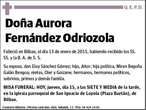 FERNANDEZ ODRIOZOLA,AURORA