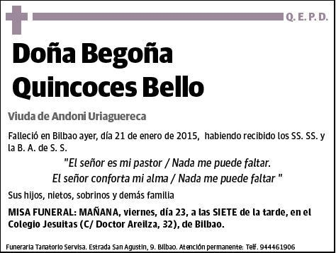 QUINCOCES BELLO,BEGOÑA
