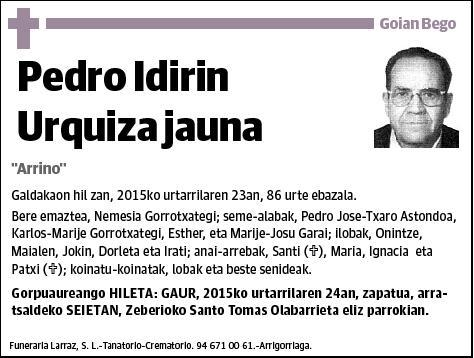 IDIRIN URQUIZA,PEDRO
