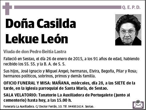 LEKUE LEON,CASILDA