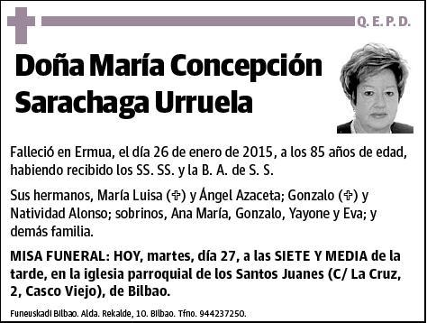 SARACHAGA URRELA,MARIA CONCEPCION