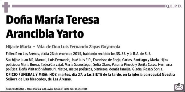 ARANCIBIA YARTO,MARIA TERESA
