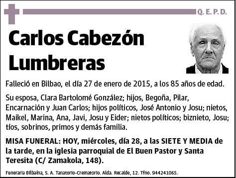 CABEZON LUMBRERAS,CARLOS