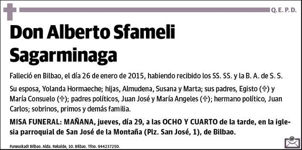 SFAMELI SAGARMINAGA,ALBERTO