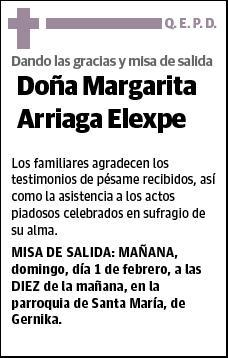 ARRIAGA ELEXPE,MARGARITA
