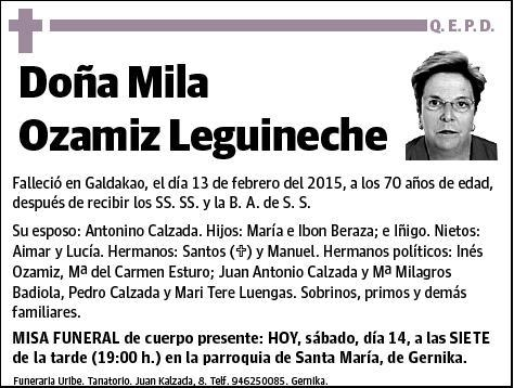 OZAMIZ LEGUINECHE,MILA