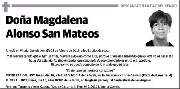 ALONSO SAN MATEOS,MAGDALENA