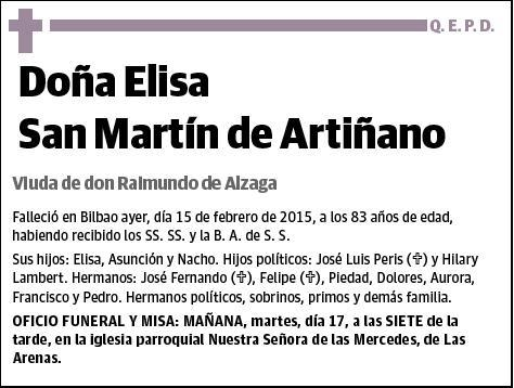 SAN MARTIN DE ARTIÑANO,ELISA