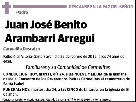 ARAMBARRI ARREGUI,JUAN JOSE BENITO