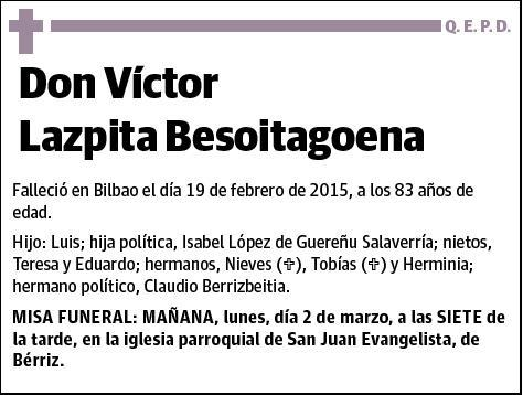 LAZPITA BESOITAGOENA,VICTOR