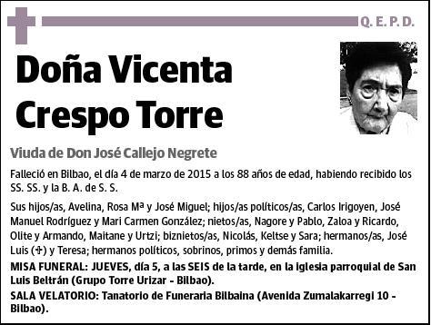 CRESPO TORRE,VICENTA