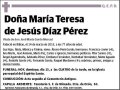 DIAZ PEREZ,MARIA TERESA DE JESUS