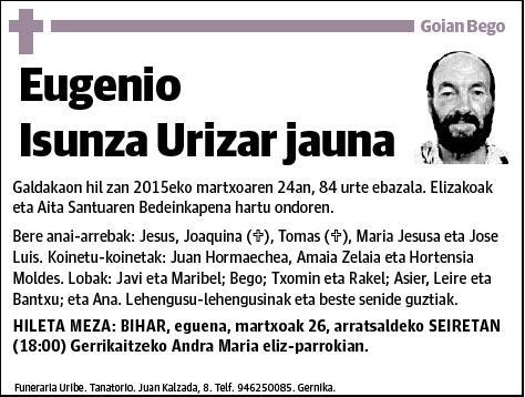 ISUNZA URIZAR,EUGENIO