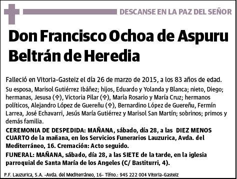 OCHOA DE ASPURU BELTRAN DE HEREDIA,FRANCISCO