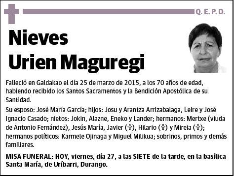 URIEN MAGUREGI,NIEVES