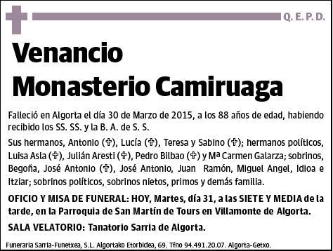 MONASTERIO CAMIRUAGA,VENANCIO