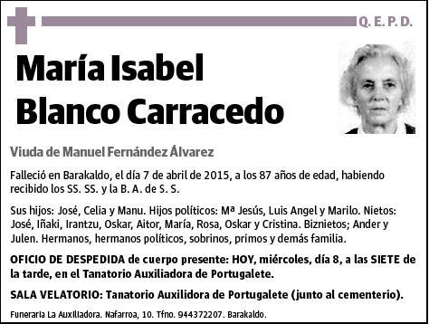 BLANCO CARRACEDO,MARIA ISABEL