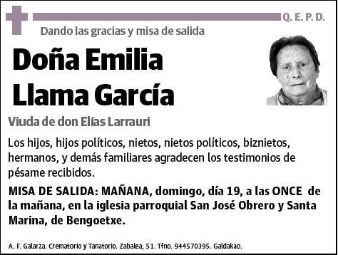 LLAMA GARCIA,EMILIA