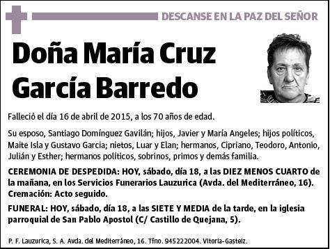 GARCIA BARREDO,MARIA CRUZ