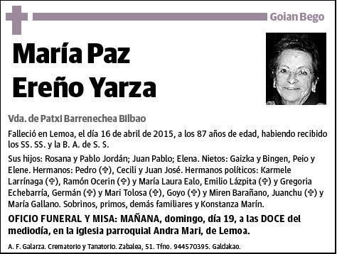 EREÑO YARZA,MARIA PAZ