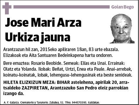 ARZA URKIZA,JOSE MARI
