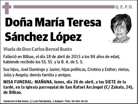 SANCHEZ LOPEZ,MARIA TERESA