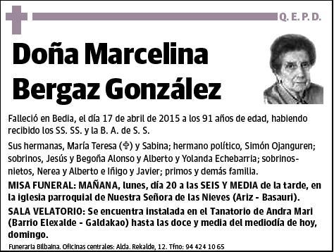 BERGAZ GONZALEZ,MARCELINA