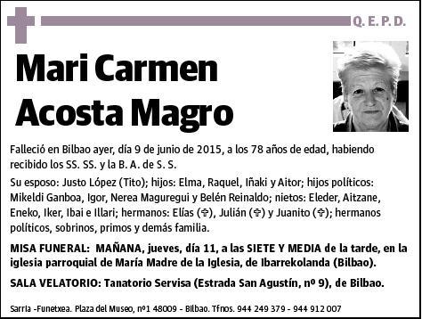 ACOSTA MAGRO,MARI CARMEN