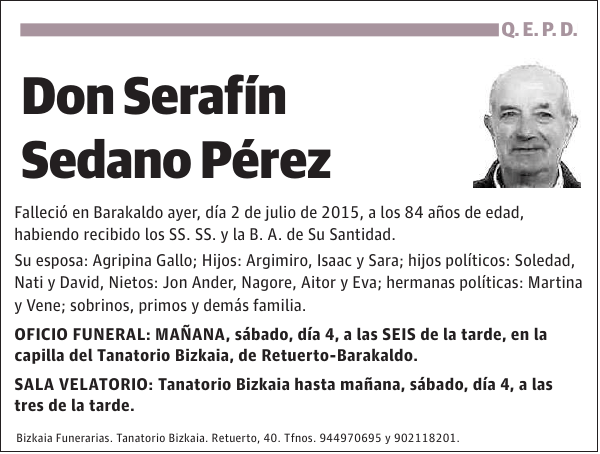 Serafín Sedano Pérez