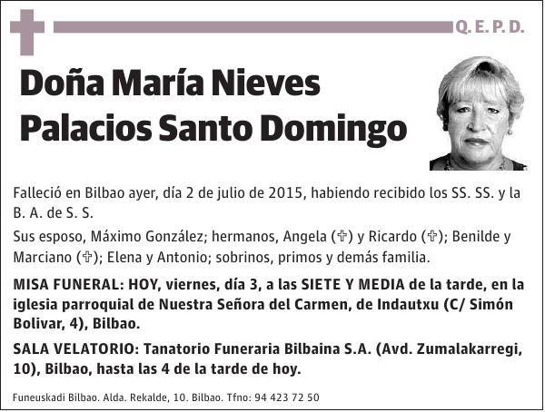 María Nieves Palacios Santo Domingo