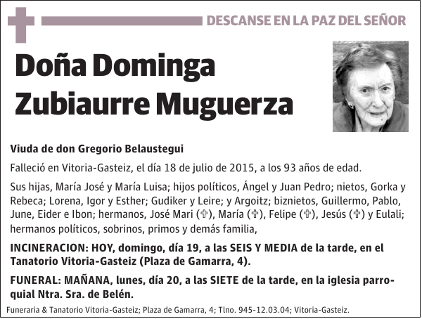 Dominga Zubiaurre Muguerza
