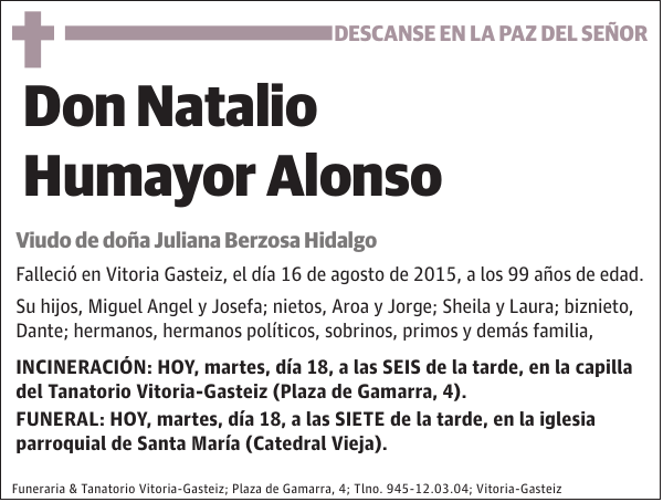 Natalio Humayor Alonso