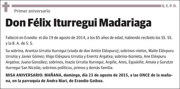 Félix Iturregui Madariaga