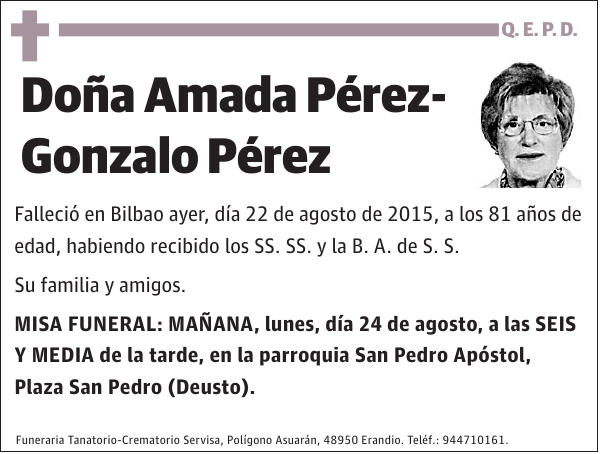 Amada Pérez- Gonzalo Pérez