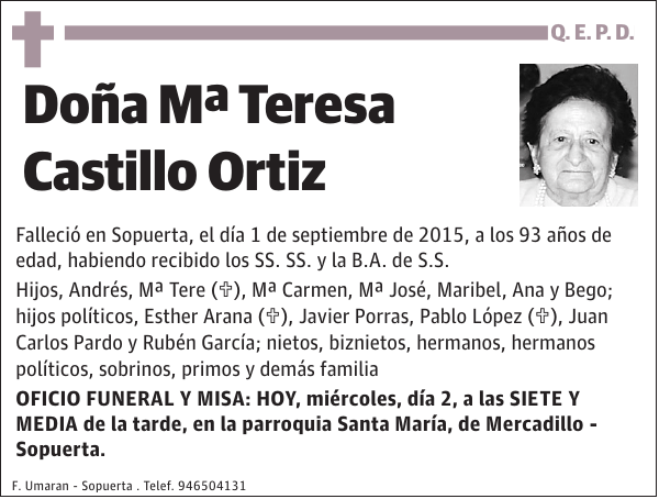 Mª Teresa Castillo Ortiz