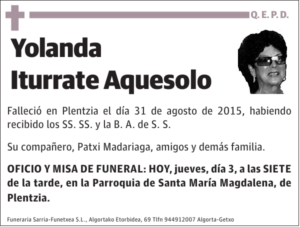 Yolanda Iturrate Aquesolo