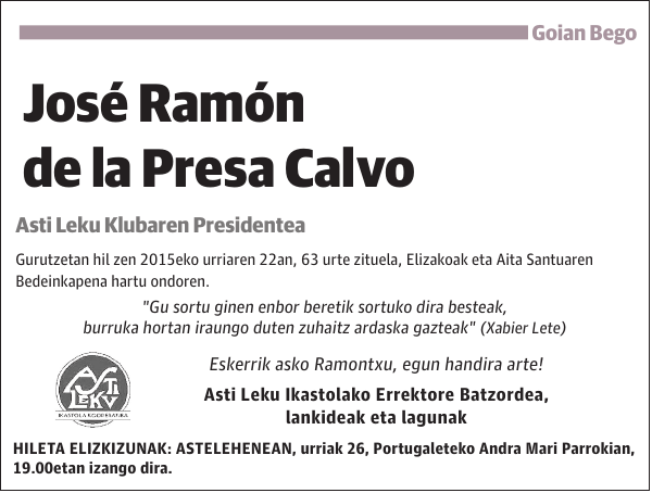 José Ramón de la Presa Calvo