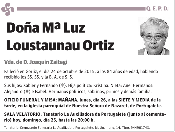 Mª Luz Loustaunau Ortiz
