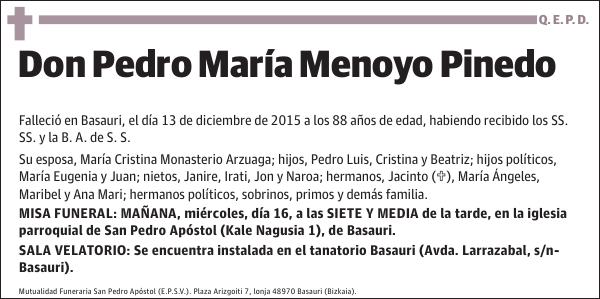 Pedro María Menoyo Pinedo