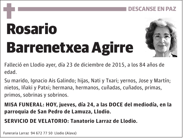 Rosario Barrenetxea Agirre