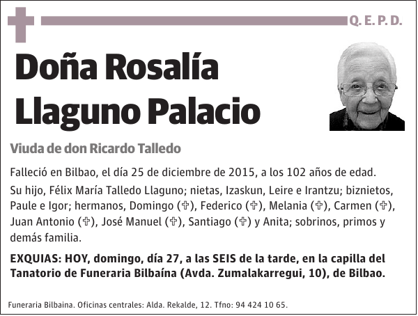 RosalÃ­a Llaguno Palacio