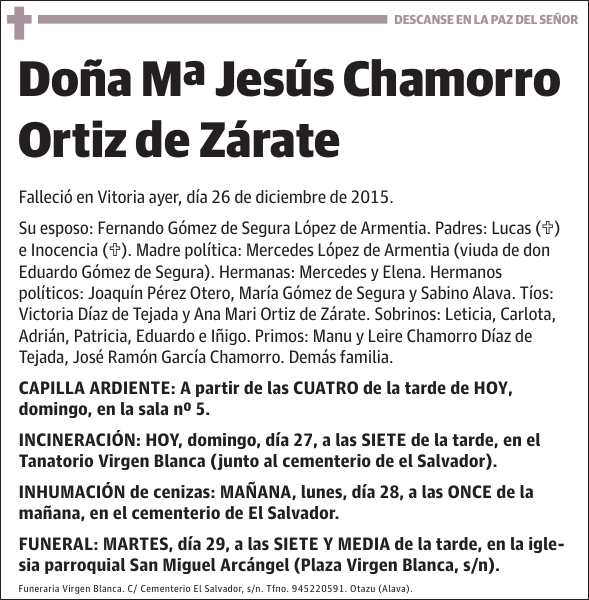 MÂª JesÃºs Chamorro Ortiz de ZÃ¡rate