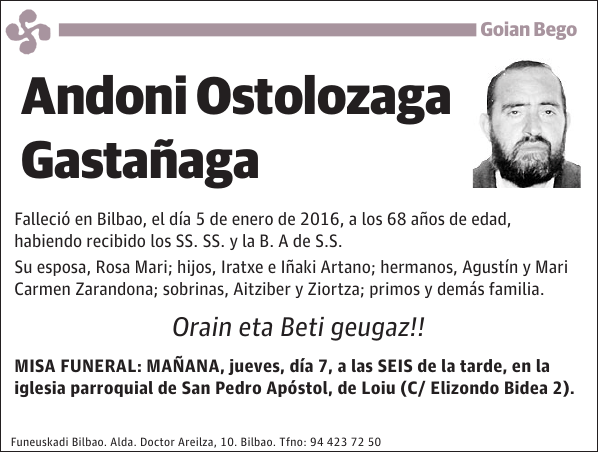 Andoni Ostolozaga Gastañaga