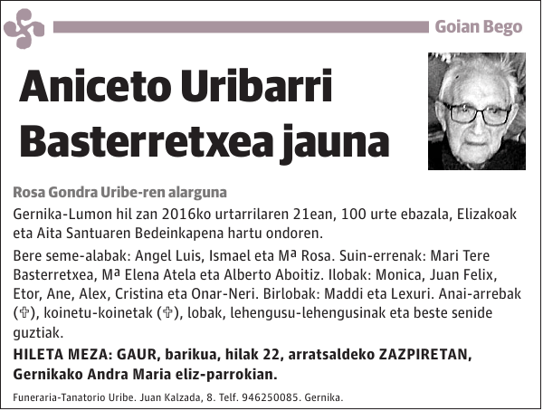 Aniceto Uribarri Basterretxea