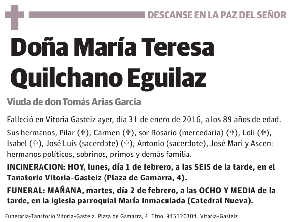 María Teresa Quilchano Eguilaz
